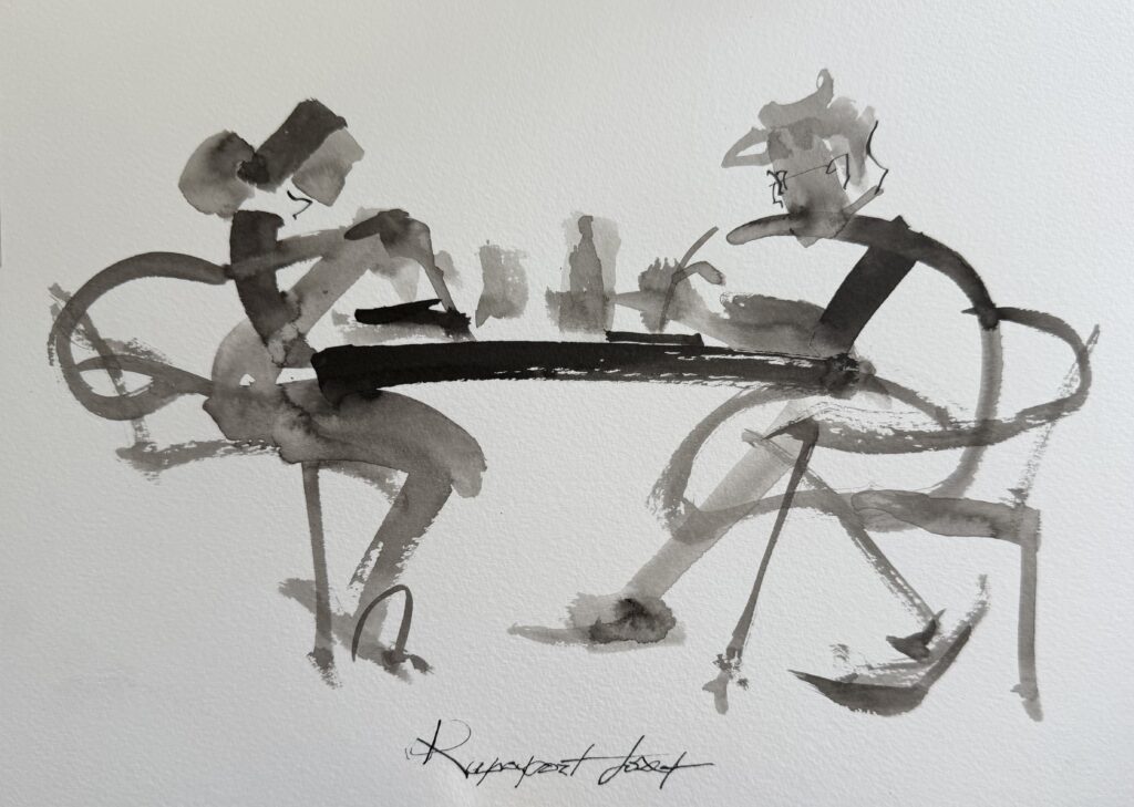 Back to Back — café sketch by Josef Rapaport