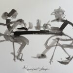 Back to Back — café sketch by Josef Rapaport
