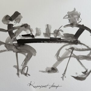 Back to Back — café sketch by Josef Rapaport