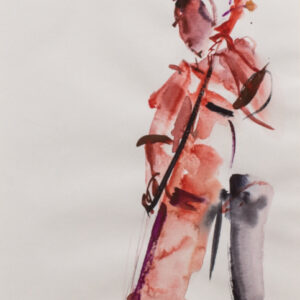 Jazz sketch of cello player by Josef Rapaport