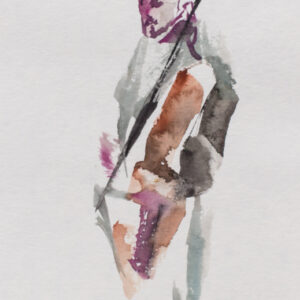 Jazz sketch of contrabass player by Josef Rapaport