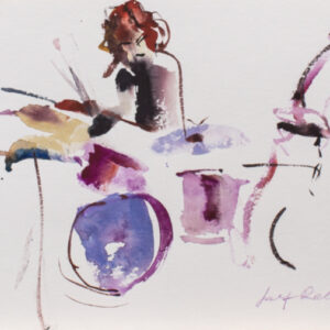 Jazz sketch of drummer in flow by Josef Rapaport