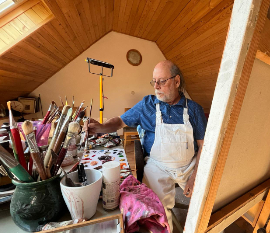Josef Rapaport in his studio